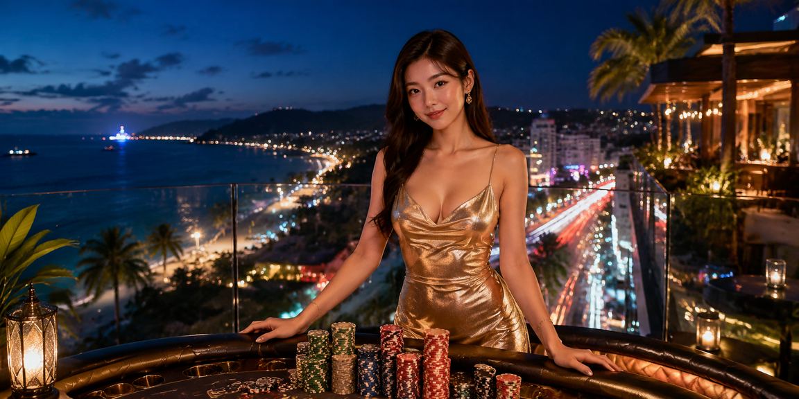 Không khí cá cược sôi động ban đêm tại Phú Quốc với ánh đèn neon